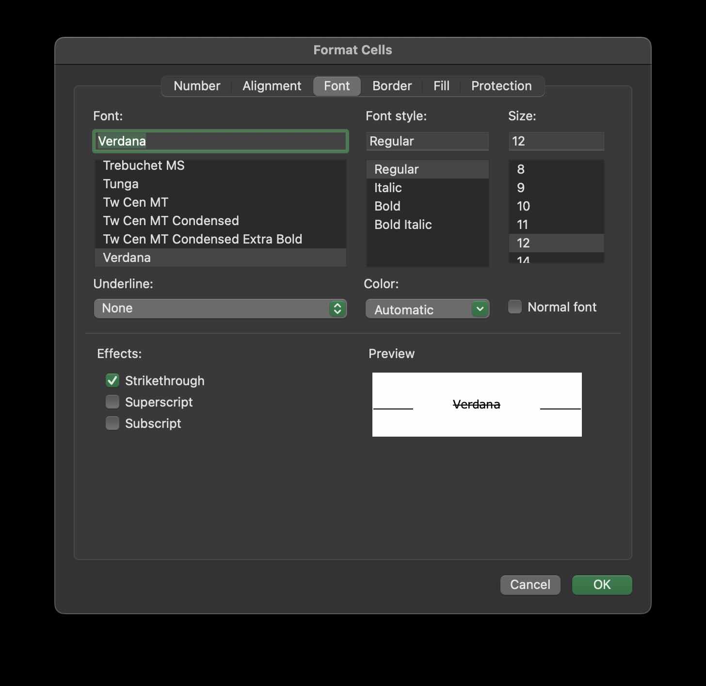 Strikethrough Text in Excel for Mac Code2care